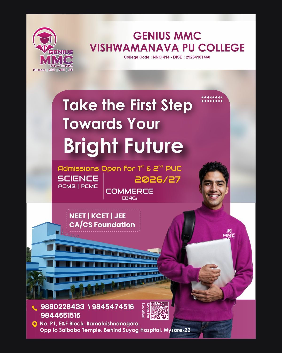 Genius MMC flyer design by Chaarvi Designs, Mysuru