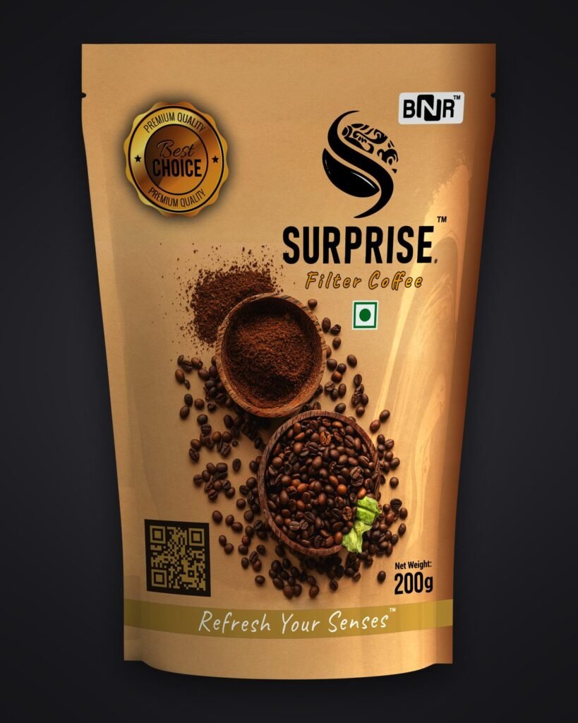 BNR Surprise Filter Coffee packaging design by Chaarvi Designs