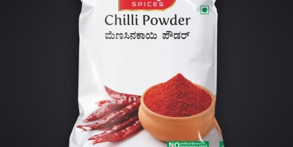 Manju Spices packaging design by Chaarvi Designs, Mysuru