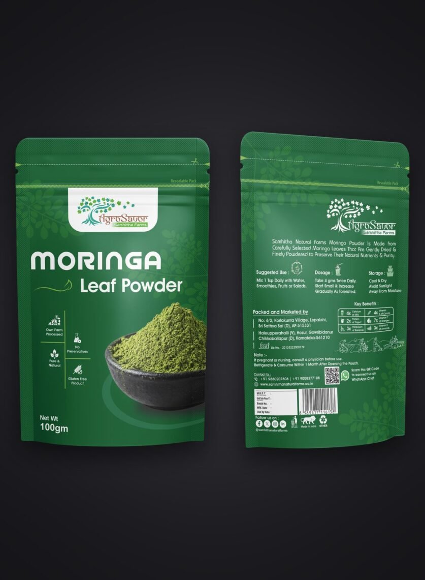 Samhitha Natural Farms packaging design by Chaarvi Designs, Mysuru