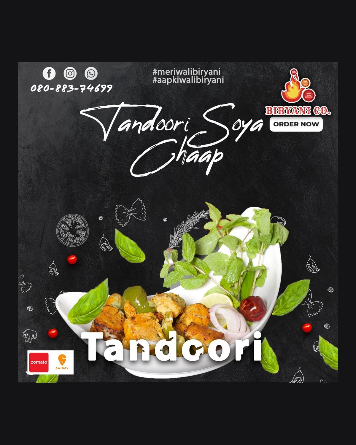 Biryani Co social media design by Chaarvi Designs, Mysuru