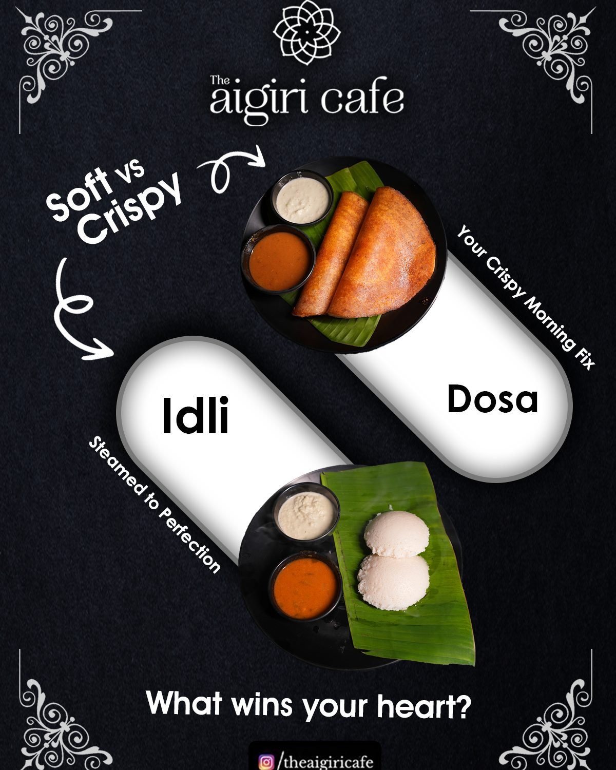 Aigiri Cafe social media design by Chaarvi Designs, Mysuru
