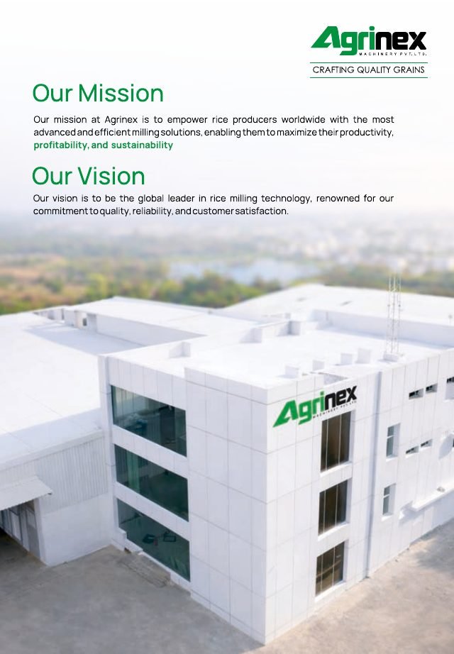 Agrinex Machinery product catalogue page 2, designed by Chaarvi Designs