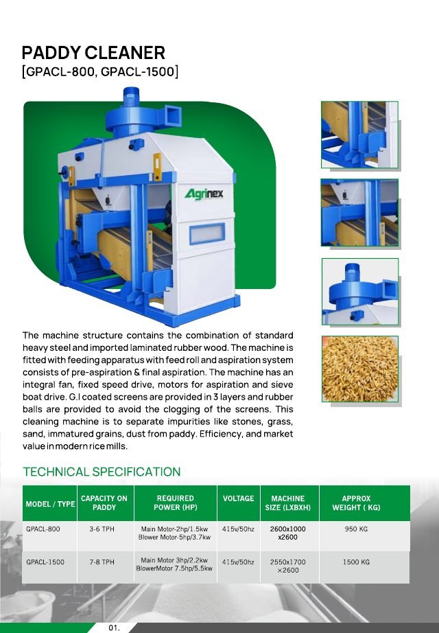 Agrinex Machinery product catalogue page 4, designed by Chaarvi Designs