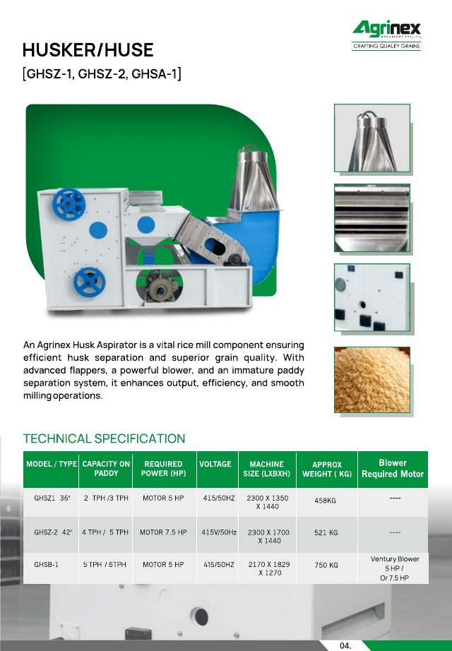 Agrinex Machinery product catalogue page 7, designed by Chaarvi Designs