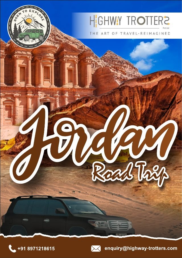 Highway Trotters travel brochure page 1, designed by Chaarvi Designs