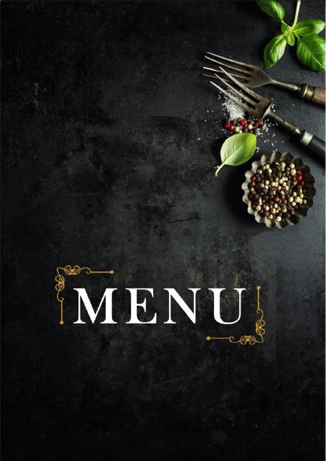 Restaurant Menu Card menu card page 1, designed by Chaarvi Designs