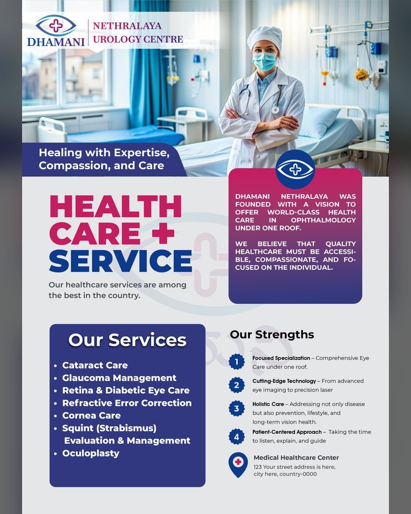 Dhamani Nethralaya flyer by Chaarvi Designs 1