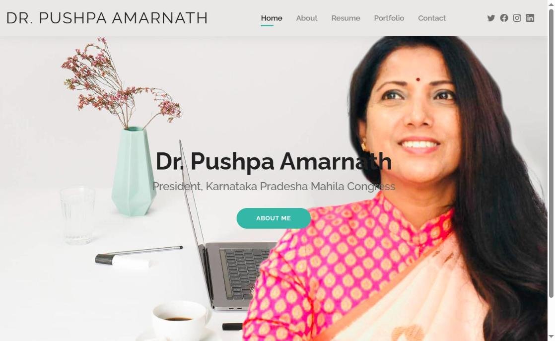 Personal portfolio website of Dr. B. Pushpa Amarnath, managed by Chaarvi Designs