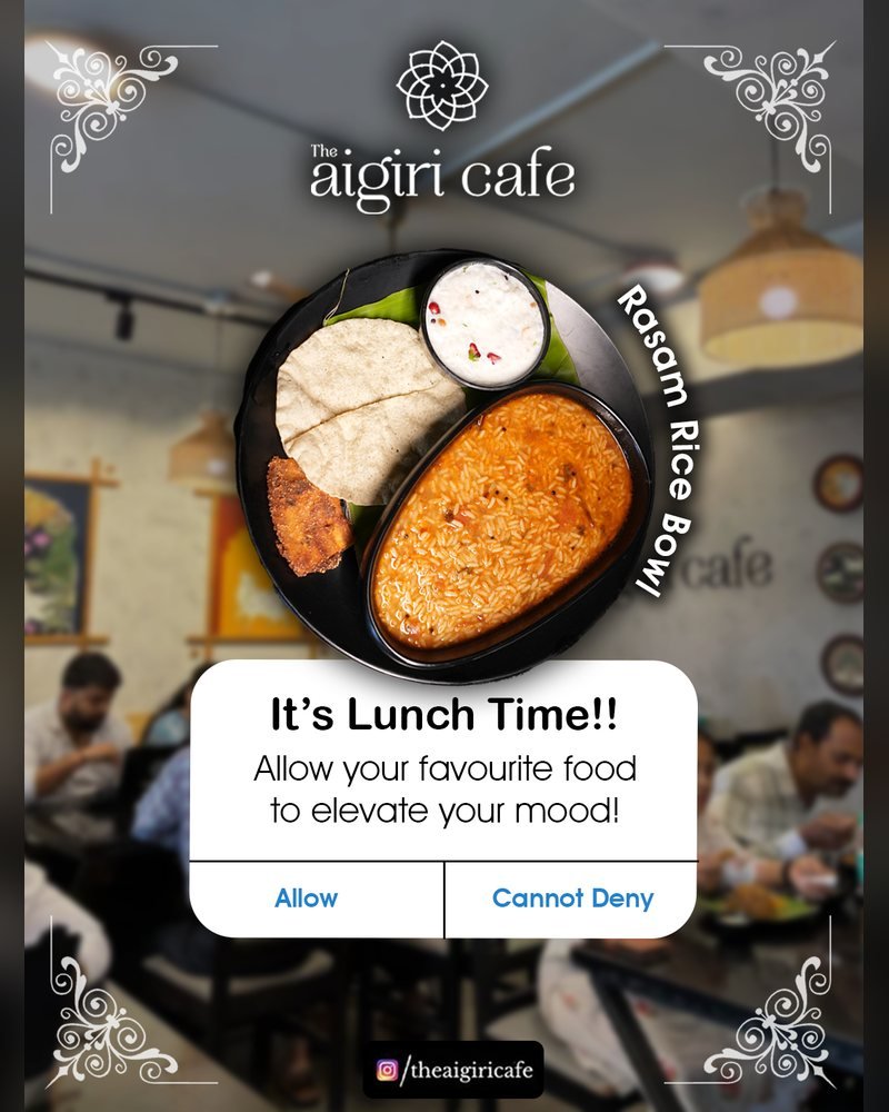 The Aigiri Cafe social media post by Chaarvi Designs 7
