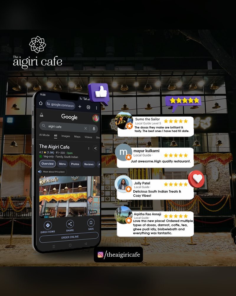 The Aigiri Cafe social media post by Chaarvi Designs 15