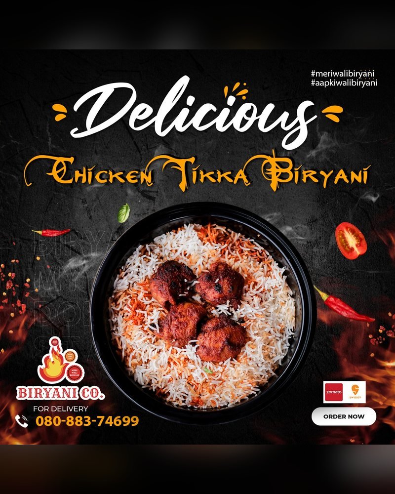 Biryani Co. social media post by Chaarvi Designs 1