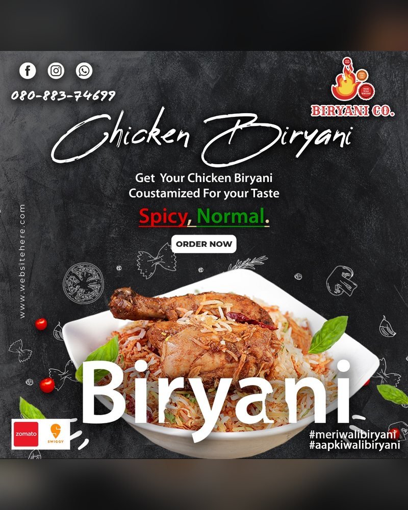 Biryani Co. social media post by Chaarvi Designs 6