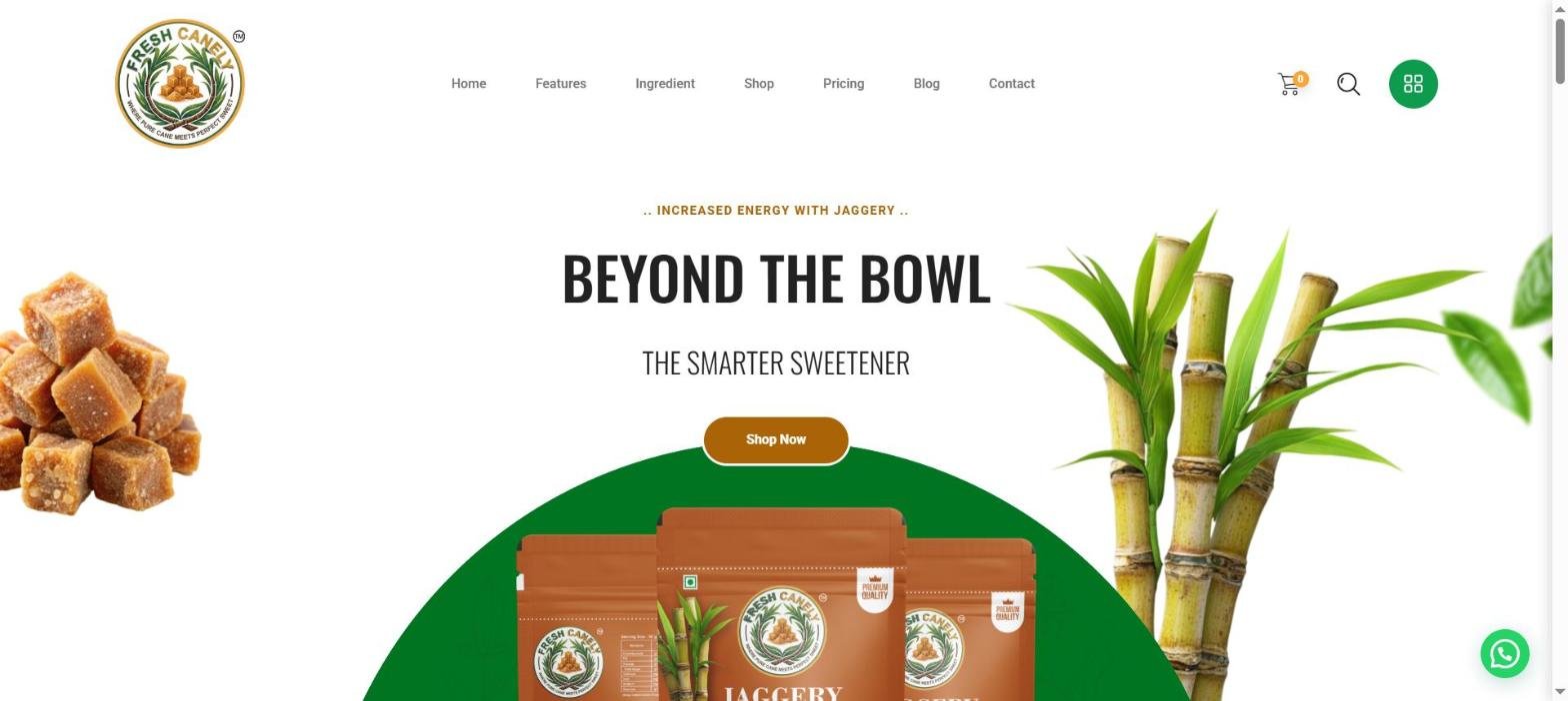 Fresh Canely website designed and developed by Chaarvi Designs
