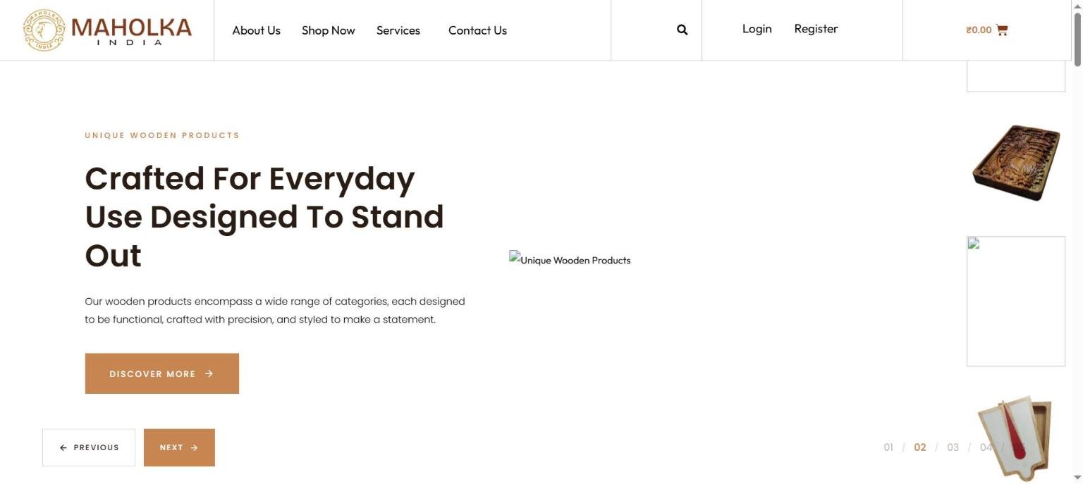 Maholka India website designed and developed by Chaarvi Designs